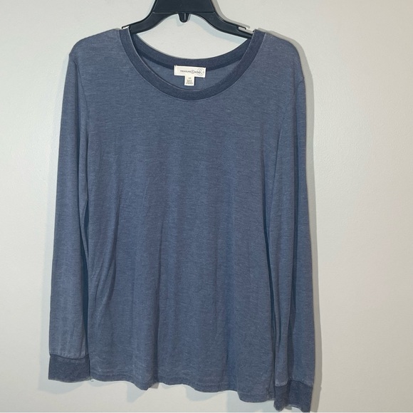 Treasure & Bond Other - Treasure & Bond Shirt Mens Crew Neck Regular Fit Cotton Long Sleeve Grey/Navy XS